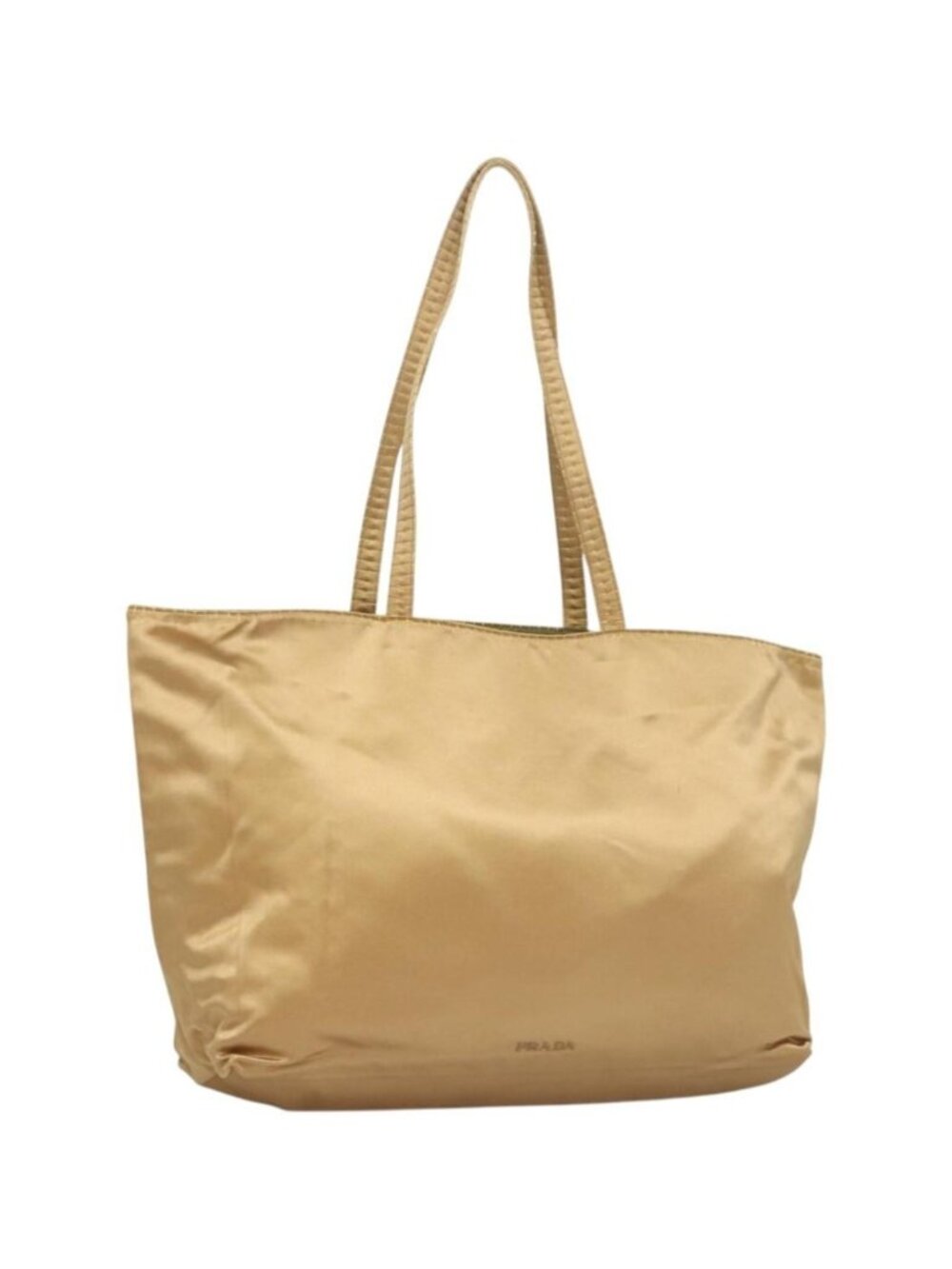 PRADA Tote Bag Satin Champagne Gold